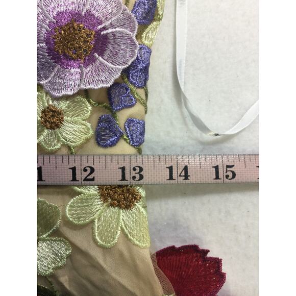 SPRING FORMAL AW SZ 4 S Multicolor Coralia 3D Floral party Midi Dress New 0b6 - Picture 7 of 8